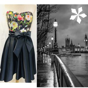 R1999 floral Art bustier Dress