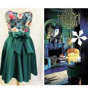 R1999 Emerald Floral Diamond Dress