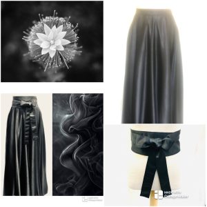 R2198 Black Kate Skirt with bow belt